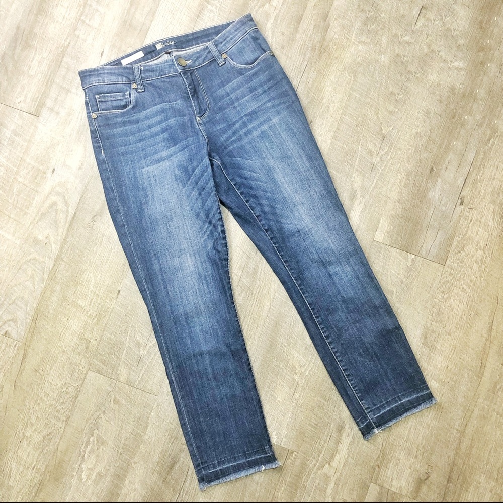 Kut From the Kloth Reese Ankle Straight Leg Jeans Raw Hem Size 6